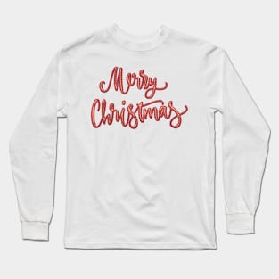Merry Christmas in Candy Cane Stripes Long Sleeve T-Shirt